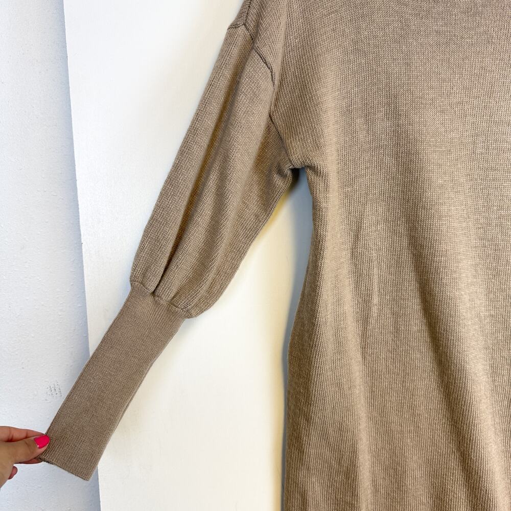 NWT Lovers + Friends Noah Mini Sweater Dress Turtleneck Taupe Beige - XS - Picture 3 of 9